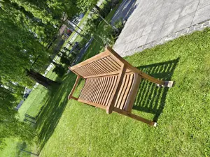 Gartenbank 180cm breit aus Teak Holz Bild 3