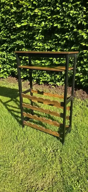 Weinregal in vintagebraun-schwarz, 30x66x100cm Bild 3