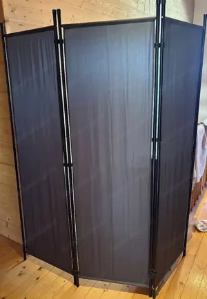 3-tlg. Raumteiler  Sichtschutz Anthrazit 150x180 Bild 3