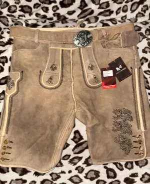 Montefuego Trachten-Lederhose aus echtem Hirschleder   NEU & ungetragen   Bild 2