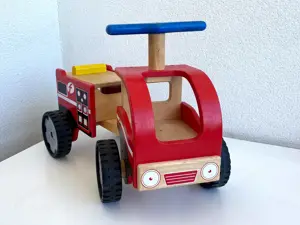 Rutschauto Feuerwehr aus Holz, Holzspielzeug