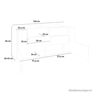 Stabiles Sideboard mit 4 Schubladen und Ahornfront Bild 2
