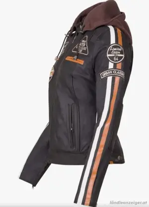 Motorradjacke Damen mit Protektoren (gem. Abbildung aber ohne Stoffkapuze)