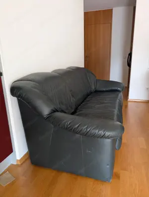 Ledersofas Musterring dunkelgrün schwarz Bild 4