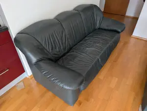 Ledersofas Musterring dunkelgrün schwarz