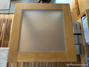 Couchtisch Vollholz Erle und Glas Bild 3
