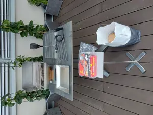 THÜROS T1 Tischgrill Direkt Plus Holzkohlegrill Set inkl. Elektro Set und Ständer