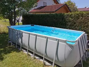 Bestway Pool ca 500 x 210 x 110 cm, lichtgrau, eckig