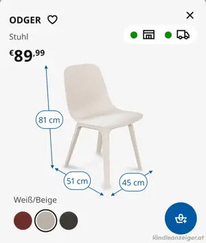 Ikea Stühle ODGER 2er Set Bild 2