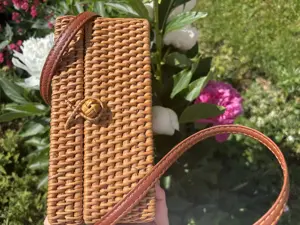   Korbtasche gefüttert mit Lederband   Bild 3