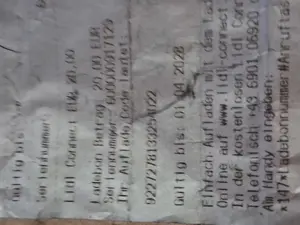 ich verkaufe ein Guthaben von  Lidlconect.  20.00 Euro 