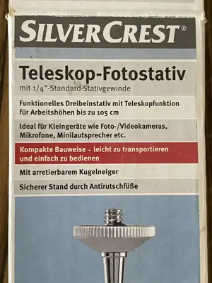 Teleskop Fotostativ mit Arbeitshöhe bis zu 105 cm Bild 4