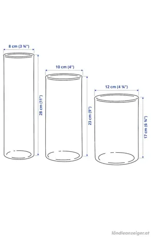 Vase Cylinder 3er Set Bild 3