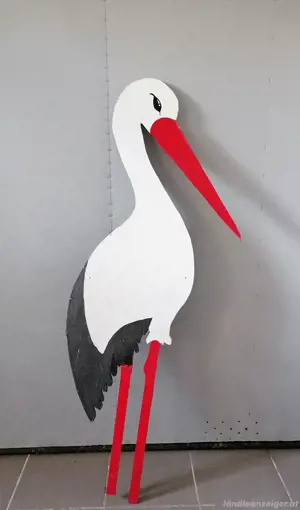 Storch aus Vollholz