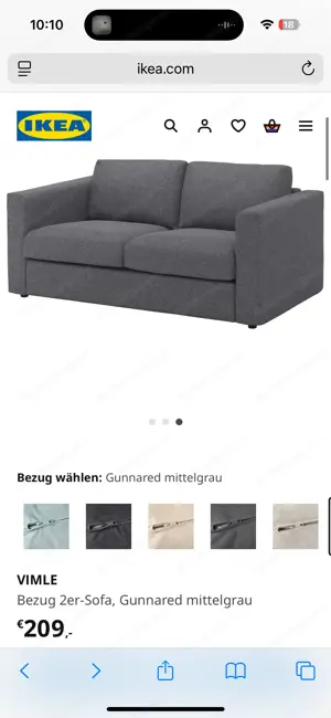 Ikea 2-er Sofa Grau   Ausklappbar Bild 5