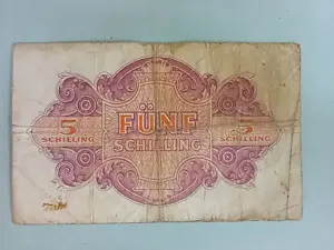 Alte Banknoten - 5 Schilling - 20 Mark