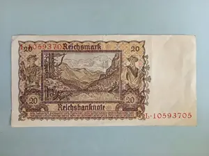 Alte Banknoten - 5 Schilling - 20 Mark Bild 4