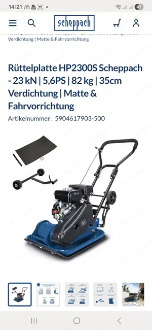 Scheppach 2300s Rüttelplatte 