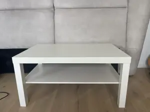 Beistelltisch   Fernsehtisch weiß matt mit Ablegeboden Bild 2