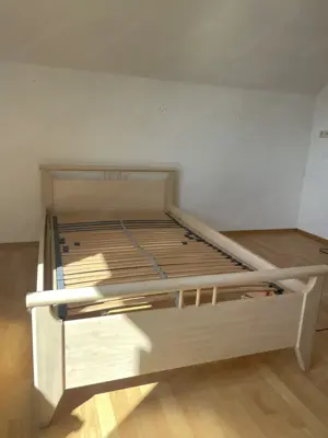 Bettgestell Holz mit Lehne OHNE Lattenrost