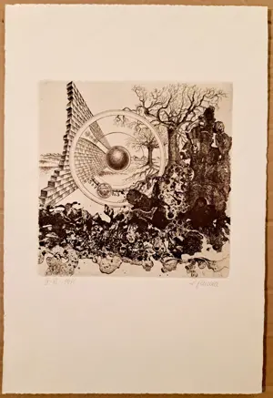 Rudolf Zündel - Radierung von 1970 Bild 2