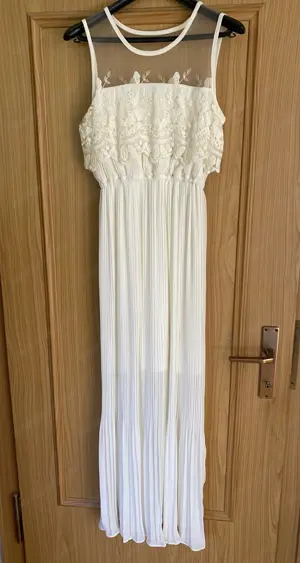 Cremefarbenes Midikleid Bild 2
