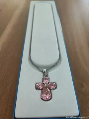 Silberkette Kreuz mit Zirkonia - NEU  Bild 2