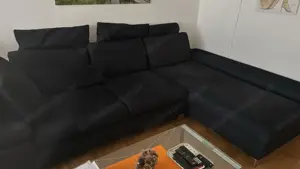 ECKSOFA in Webstoff Blau Bild 3