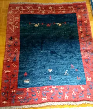 Gabbeh Teppich 120 150 reine Wolle