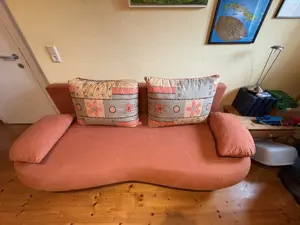 Kautsch - Sofa Stoff in Terrakotta-Farbe
