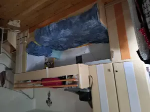 Jugenstockbett mit Kasten ,Stiege und Ausziehbett Bild 10