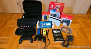 Nintendo Switch Oled 4 Joy Cons Pro Controller TOP Zustand