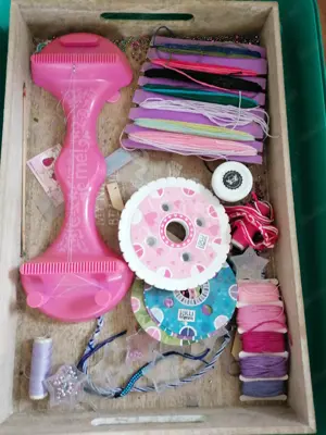 Perlen Webstuhl pink