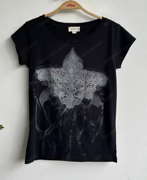 Schwarzes Damen kurzarm Shirt von Diesel
