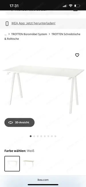 Schreibtisch weiß Ikea Trotten