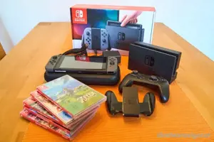 Nintendo Switch spielkonsole wie neu zustand mit 5 Videospiele und OVP . Bild 2