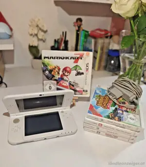 Nintendo 3DS xl neue spielkonsole mit Mario kart und animal crossing videospiel . OVP