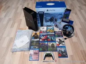 god of War edition ps5 spielkonsole mit kopförer + 12 videospiel + bundle ultimate laufwerk , OVP 