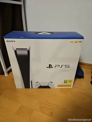 Sony PS5 spielkonsole neu zustand mit 3 videospiel + 2 controller und OVP Bild 2