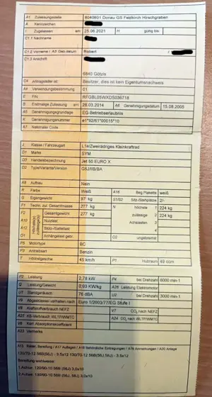 Sym Roller Jet 50 Euro zu verkaufen Bild 3