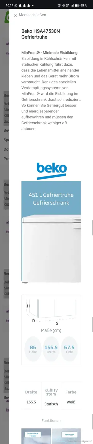 450 liter Gefriertruhe
