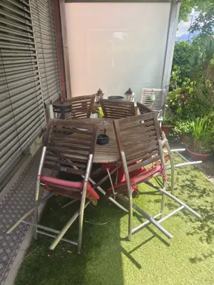 Gartenmöbelset bestehend aus 6 Stühlen und 1 Tiach Bild 3