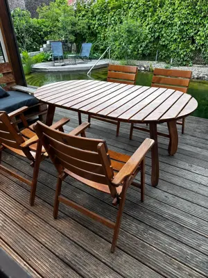 Teakkholz-Gartengarnitur   Gartenmöbel Bild 2