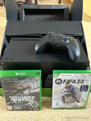 Xbox serie X Microsoft Schwarz spielkonsole mit kontrollern ubd OVP Bild 3