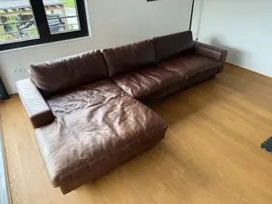 Hochwertiges Echtleder-Ecksofa in Dunkelbraun - gepflegt & zeitlos Bild 5