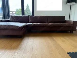 Hochwertiges Echtleder-Ecksofa in Dunkelbraun - gepflegt & zeitlos Bild 4