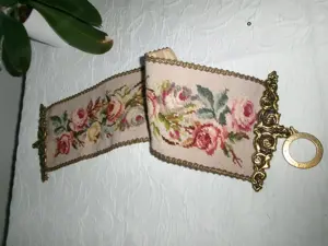 Gobelin - Glockenzug mit Messsingbeschlägen Bild 3