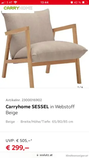 Sessel in beige weiß