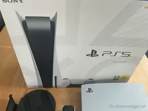 PS5 , PlayStation 5 laufwerk spielkonsole mit 2 kontrollern und OVP + rechung , garantie , zustand : Bild 3