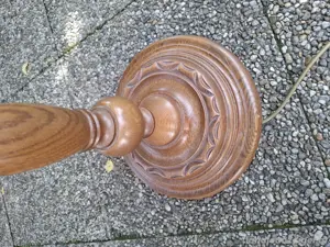 Stehlampe Vintage mit Eichenholzgestell  Bild 4